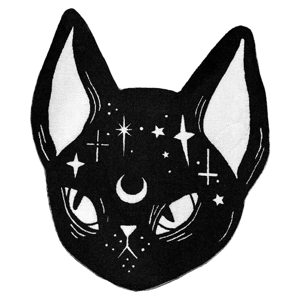 Too Fast Cat & Moon Rug